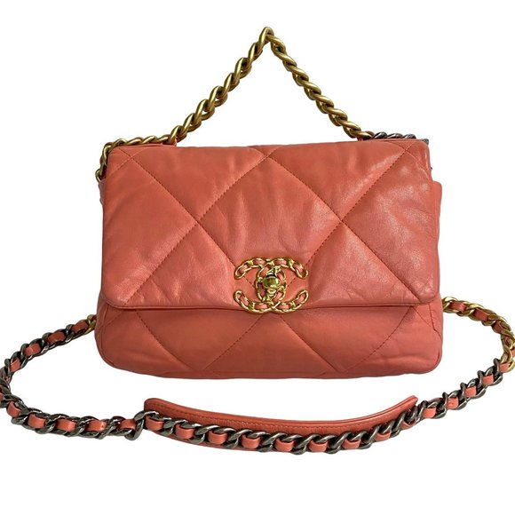 CHANEL Chanel 19 Matelasse Lambskin Chain Shoulder Bag, Pink, 11018 - Picture 1 of 9